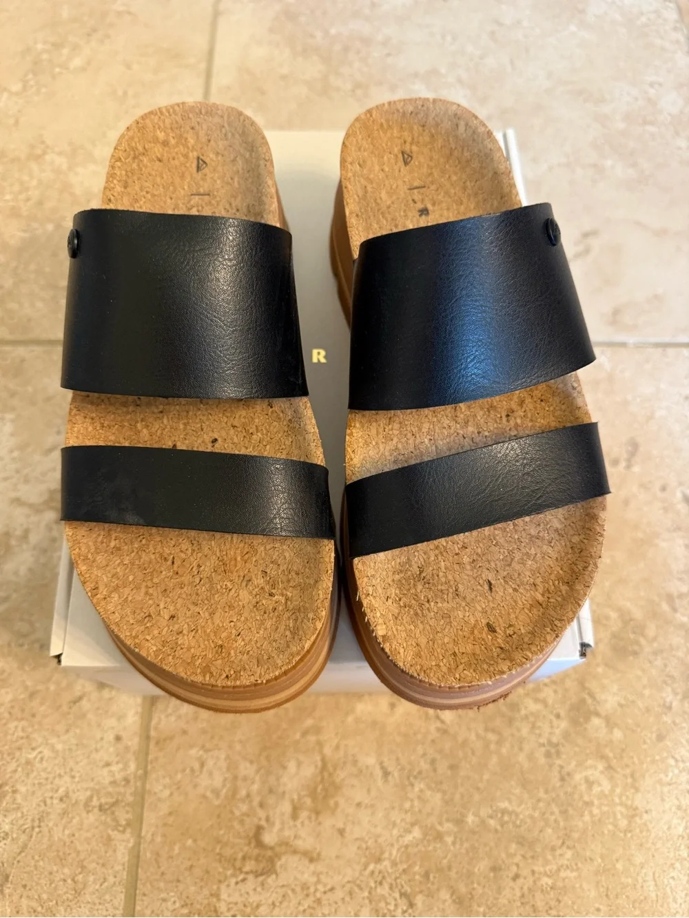 Reef Vista Luxe Siaa Black Leather Double-Strap Continued Comfort Sandal